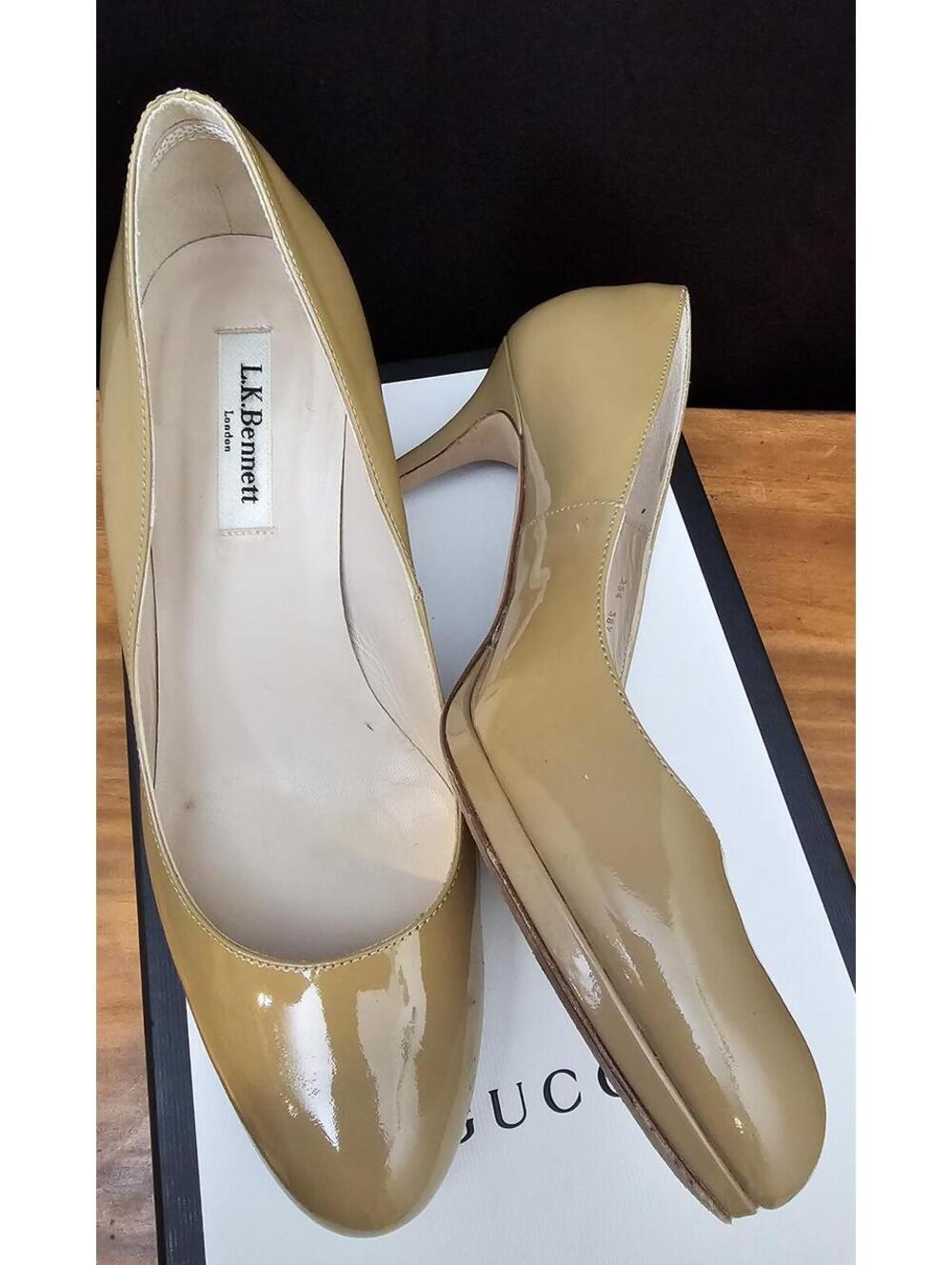 L.K. Bennett Nude Womens Size 38.5 (7.5) Patent Leather